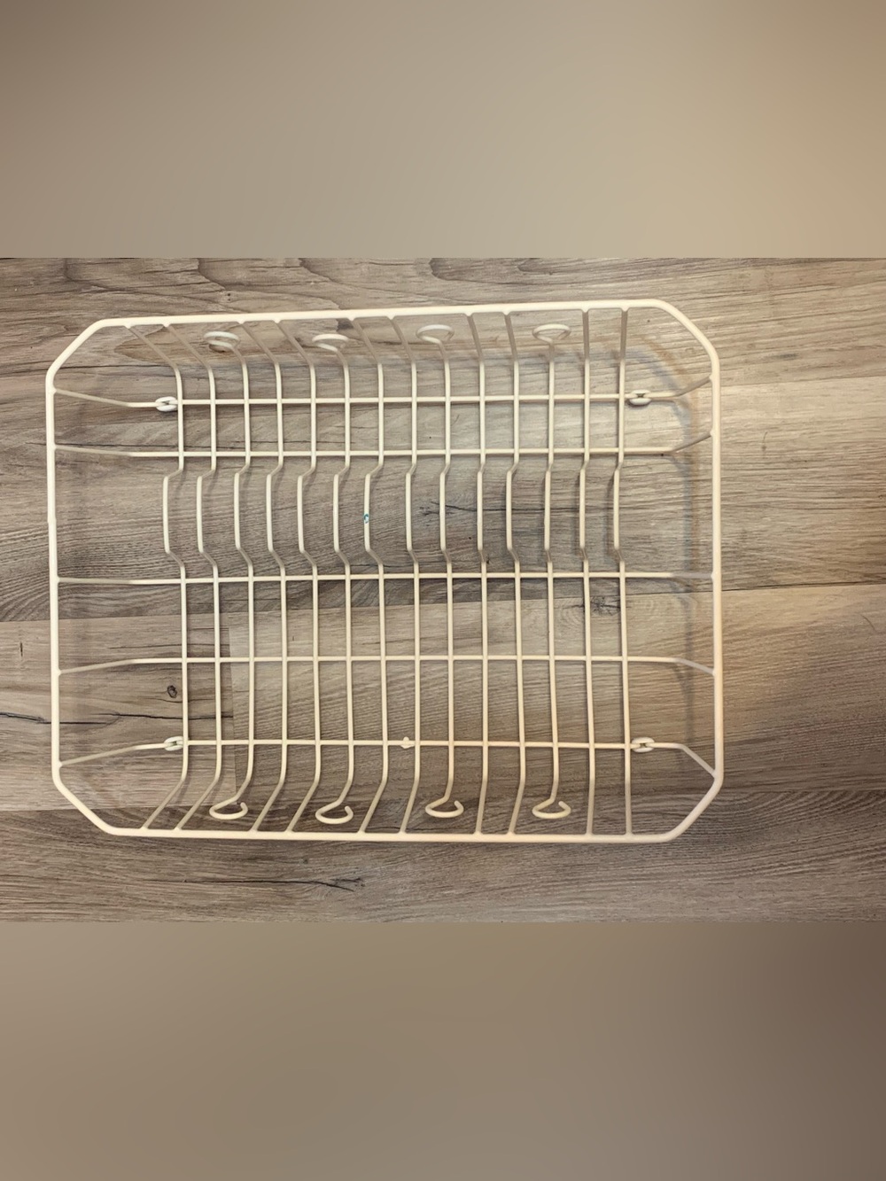 Vtg Rubbermaid Ivory Large Wire Dish Drainer Drying Rack w/ Rubber Feet